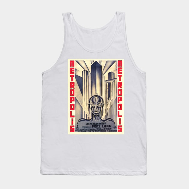 Metropolis - Science Fiction Silent Film (Art Deco Poster Design) Tank Top by Naves